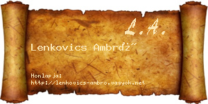 Lenkovics Ambró névjegykártya